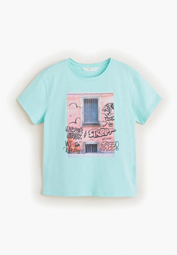 

Футболка Mango Kids, Mango Kids MA018EBFBVT3, Бирюзовый