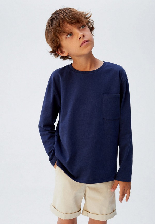 

Лонгслив Mango Kids, Синий, - BASIC5
