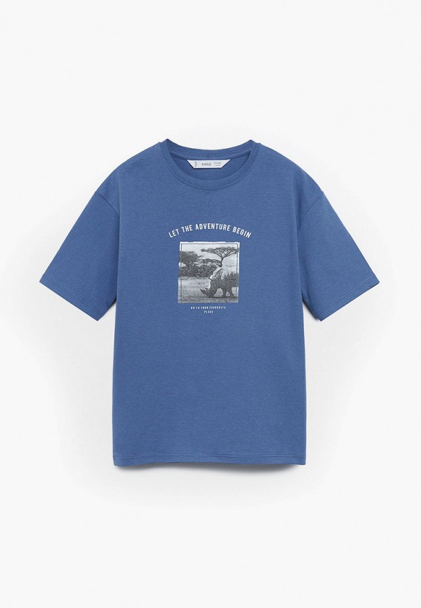 

Футболка Mango Kids, Синий, - PLACE