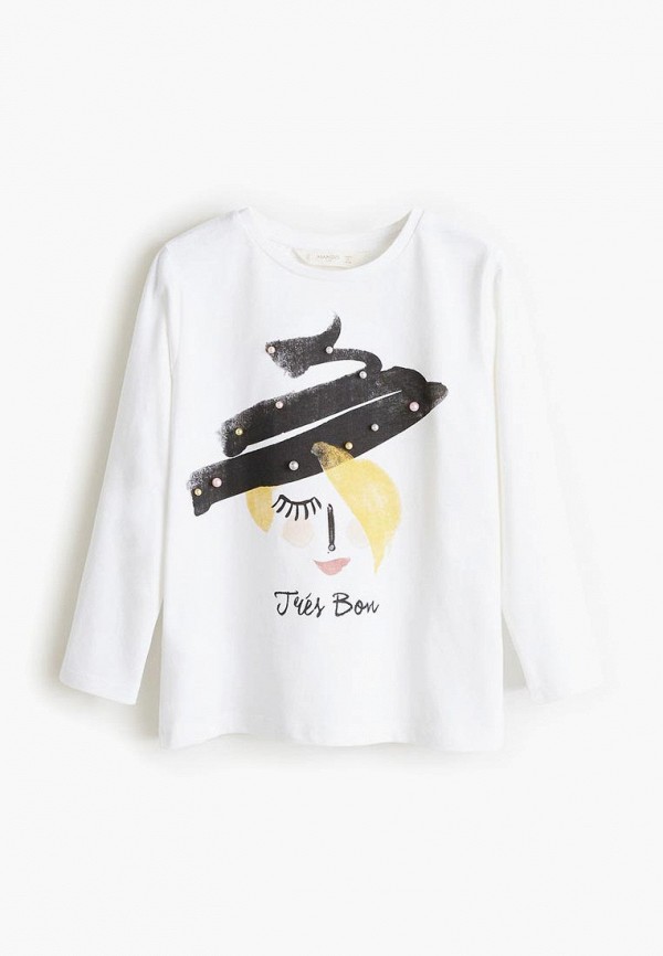 

Лонгслив Mango Kids, - TRESBON, Белый