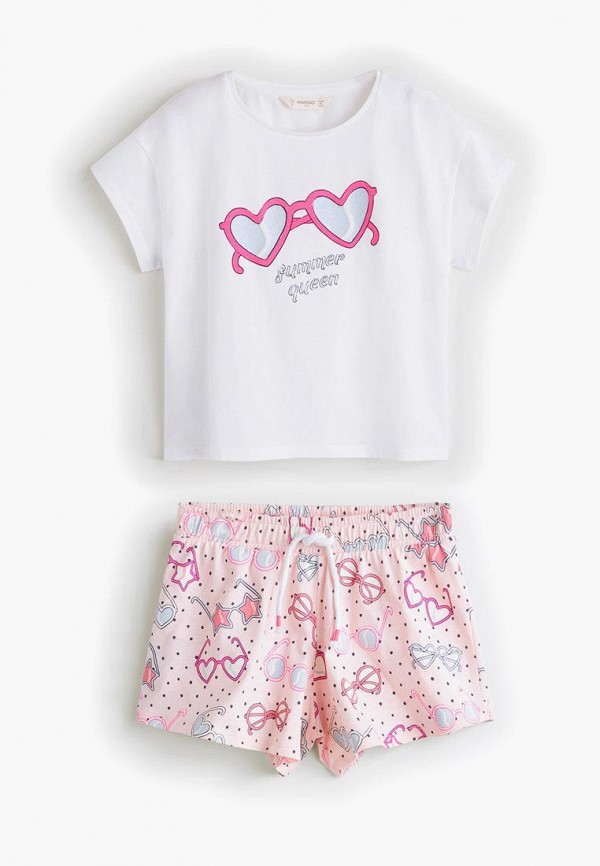 

Пижама Mango Kids, Mango Kids MA018EGDYCQ7, Белый;розовый