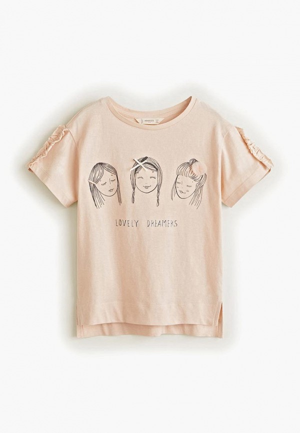 

Футболка Mango Kids, - GIRLY, Розовый