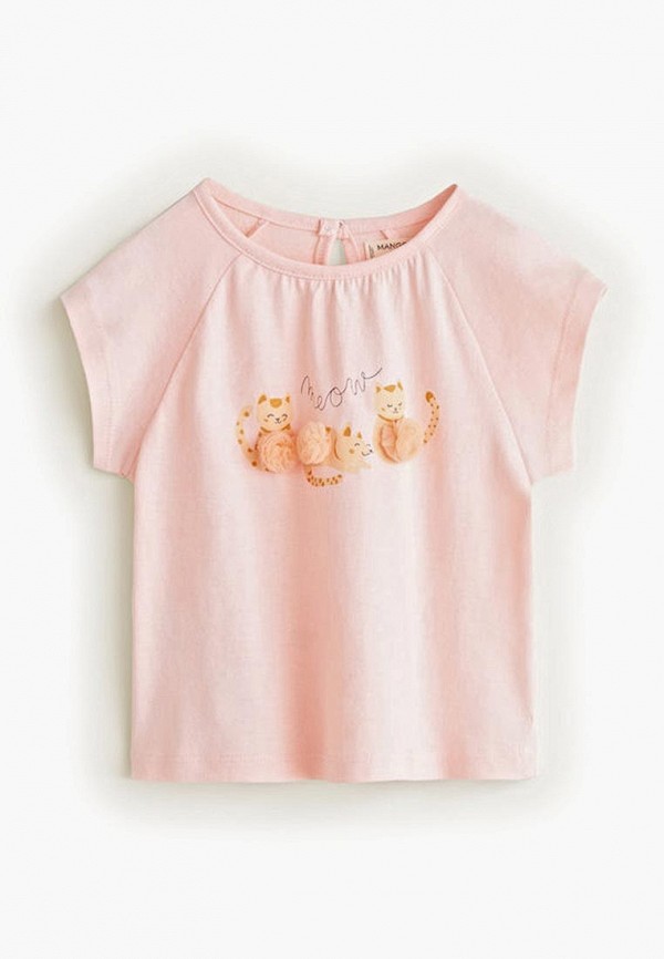 

Футболка Mango Kids, - POMPON4, Розовый