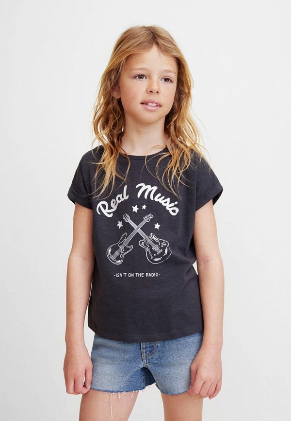 

Футболка Mango Kids, - ROCK, Черный