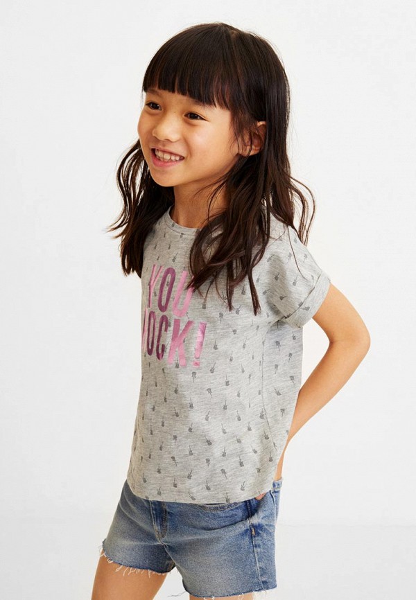 

Футболка Mango Kids, Mango Kids MA018EGFBVY1, Серый