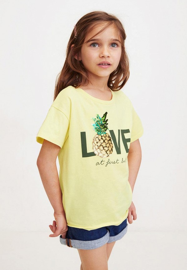 

Футболка Mango Kids, - BITE, Желтый
