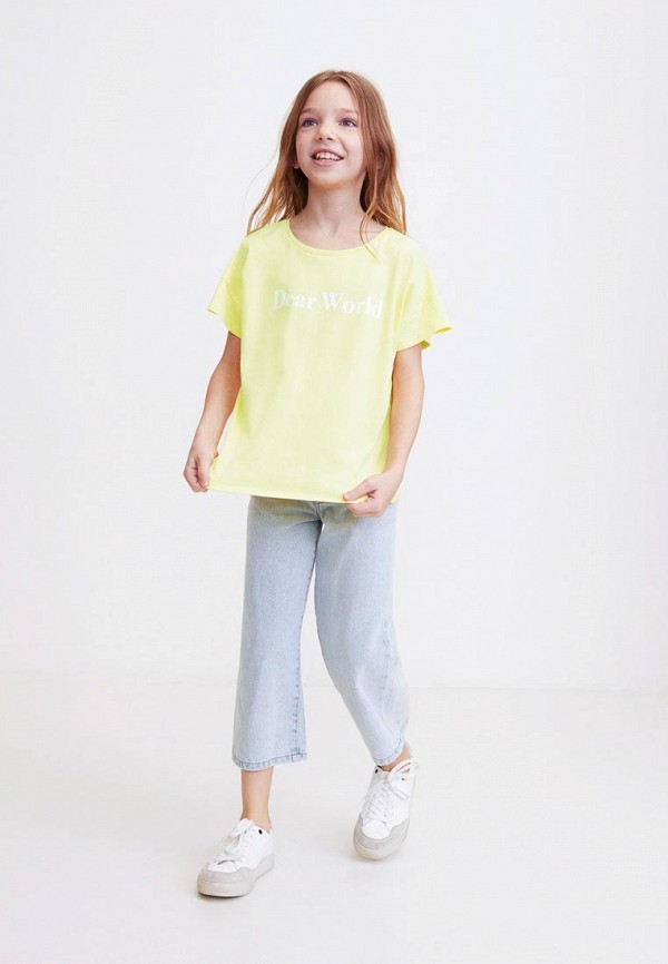 

Футболка Mango Kids, - WORLD, Желтый