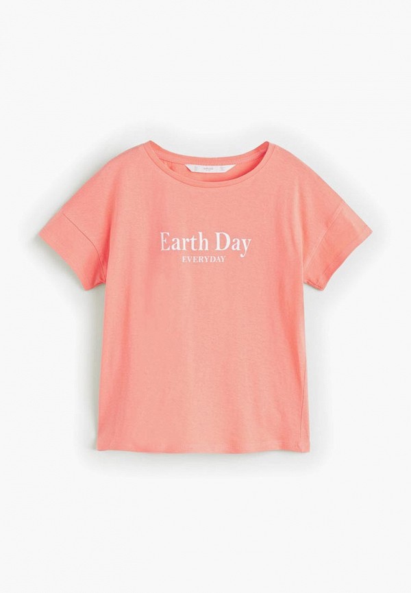 

Футболка Mango Kids, - WORLD, Коралловый