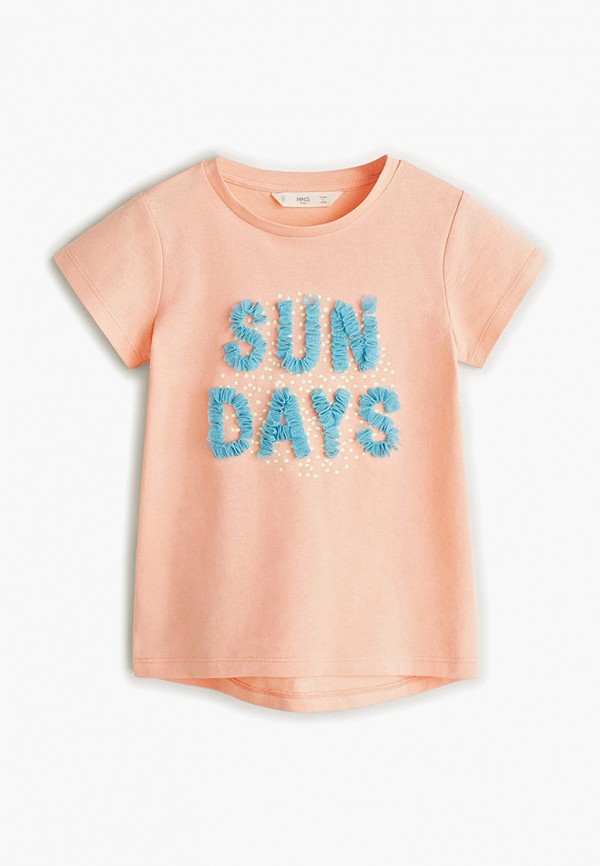 

Футболка Mango Kids, - SUNDAYS, Розовый