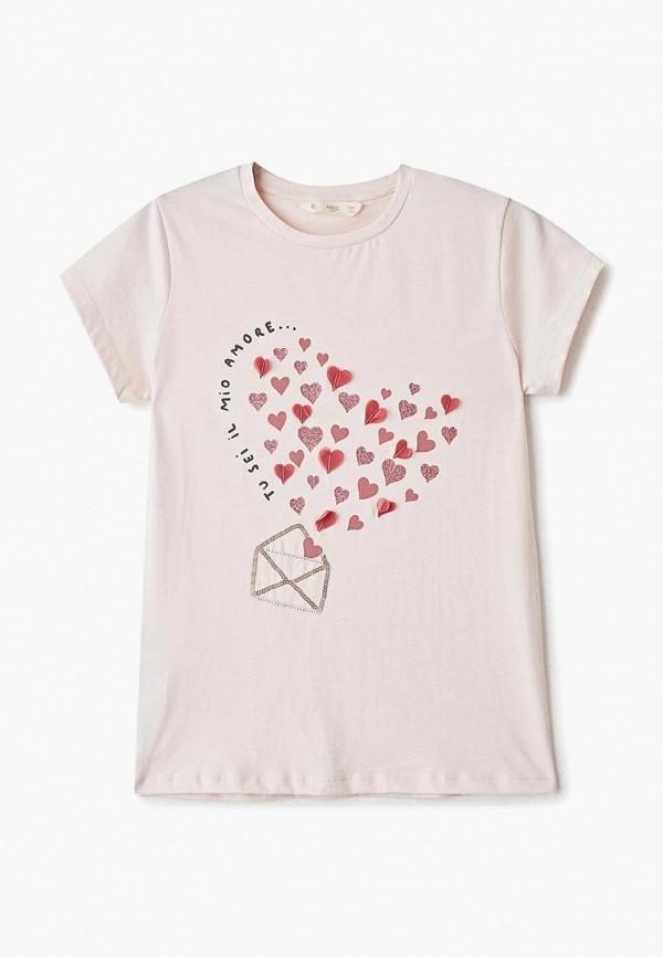 

Футболка Mango Kids, Розовый, - AMORE