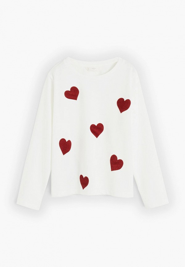 

Лонгслив Mango Kids, Белый, - HEART