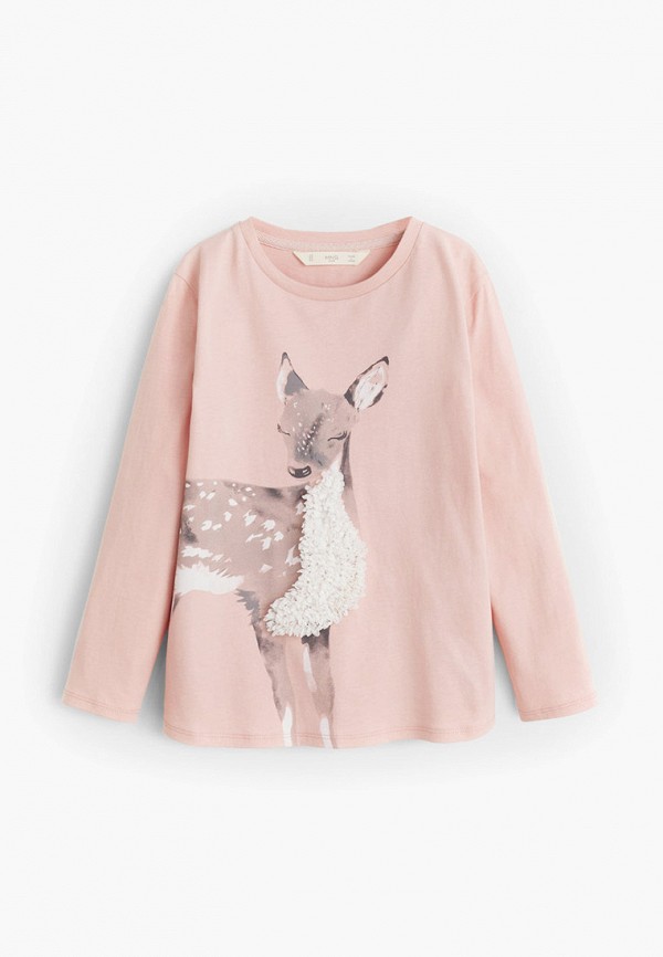 

Лонгслив Mango Kids, Розовый, - DEER