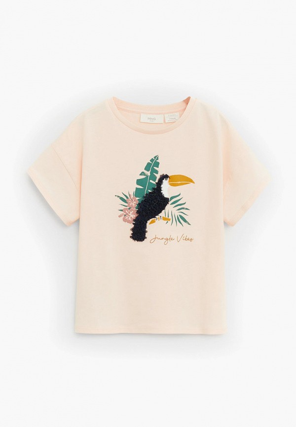 

Футболка Mango Kids, Розовый, - BIRDS