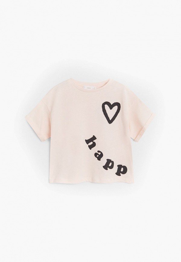 

Футболка Mango Kids, Розовый, - HAPPY
