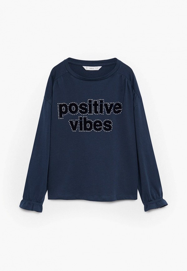 

Лонгслив Mango Kids, Синий, - POSITIVE