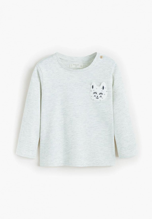 

Лонгслив Mango Kids, - POCKET, Серый