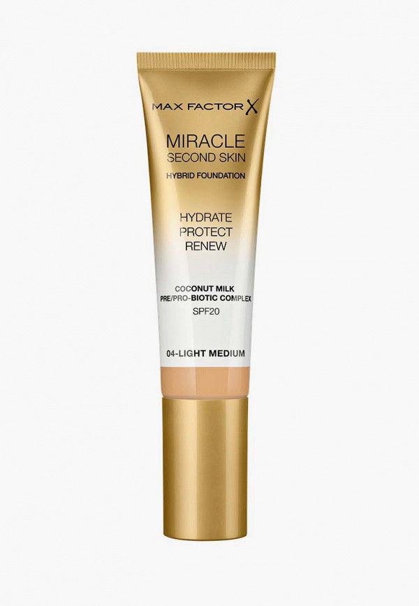

Тональное средство Max Factor, Бежевый, Miracle Touch Second Skin, тон 04 light medium, 30 мл