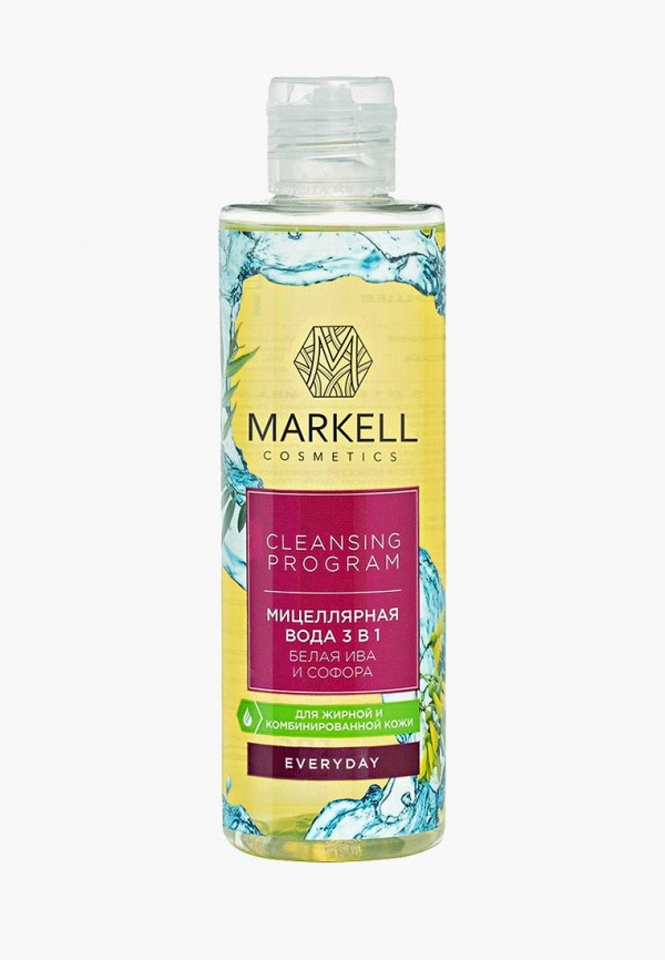 

Мицеллярная вода Markell, Прозрачный, Markell 16166 МИЦЕЛЛЯРНАЯ ВОДА 3 В 1 БЕЛАЯ ИВА И СОФОРА (ДЛЯ ЖИРНОЙ И КОМБИНИР. КОЖИ), 200 МЛ