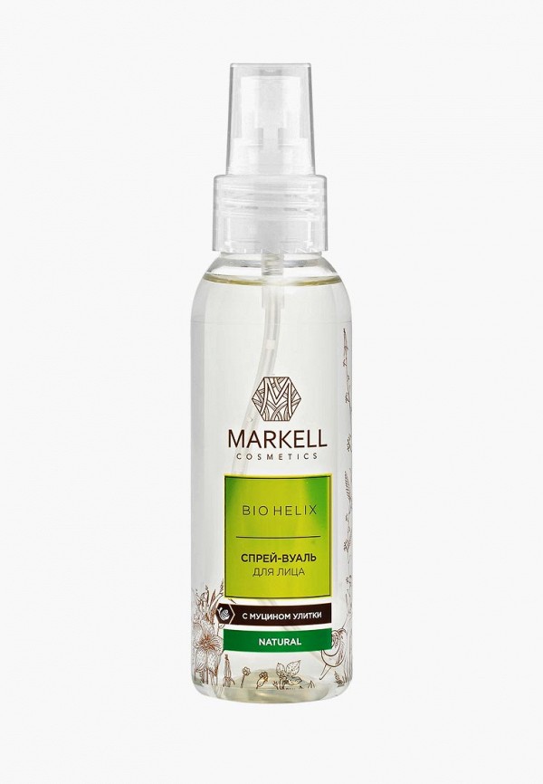 

Спрей для лица Markell, Прозрачный, Markell 14599 "BIO-HELIX" СПРЕЙ-ВУАЛЬ ДЛЯ ЛИЦА С МУЦИНОМ УЛИТКИ, 100 МЛ