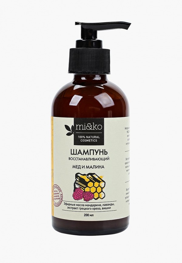 

Шампунь MiKo, Прозрачный, Мед и малина восстанавливающий, 200 мл