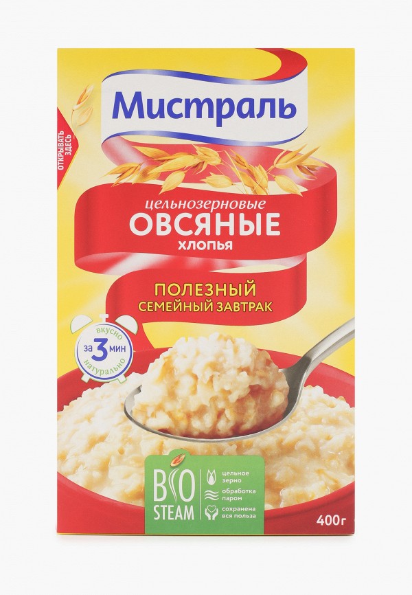 

Хлопья овсяные Мистраль, цельнозерновые, 400 г