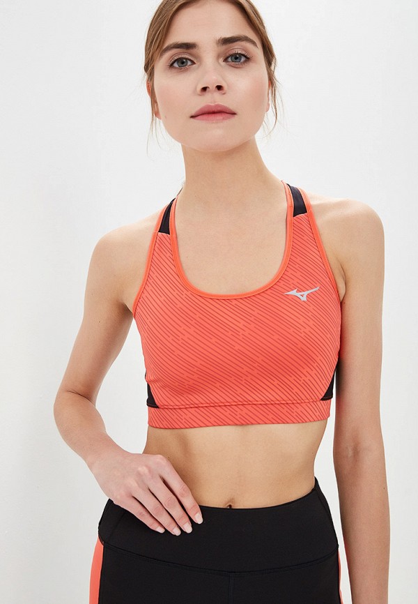 

Топ спортивный Mizuno, Alpha Printed Bra, Коралловый