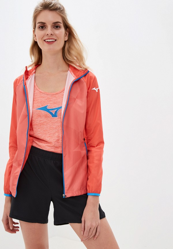 

Ветровка Mizuno, Коралловый, Printed Hoody Jacket