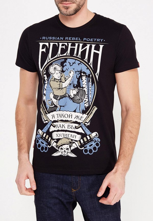 

Футболка Mother Russia, Черный, Есенин