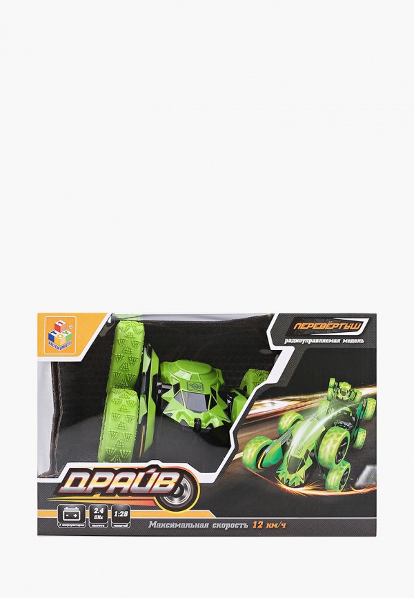 

Игрушка радиоуправляемая 1Toy, Зеленый, "Драйв", трюковая машина-перевёртыш