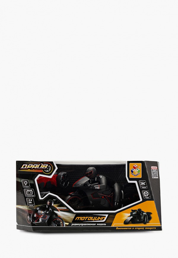 

Игрушка радиоуправляемая 1Toy, Черный, мотоцикл с гонщиком.