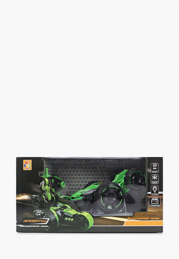 

Игрушка радиоуправляемая 1Toy, Зеленый, "Драйв", трюковая машина-перевертыш