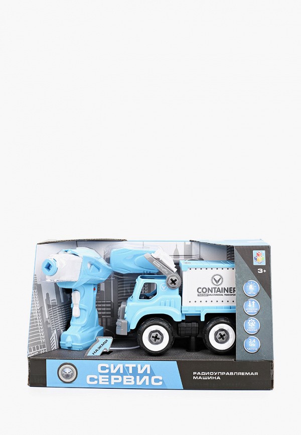 

Игрушка радиоуправляемая 1Toy, Голубой, "Сити-сервис грузовик"