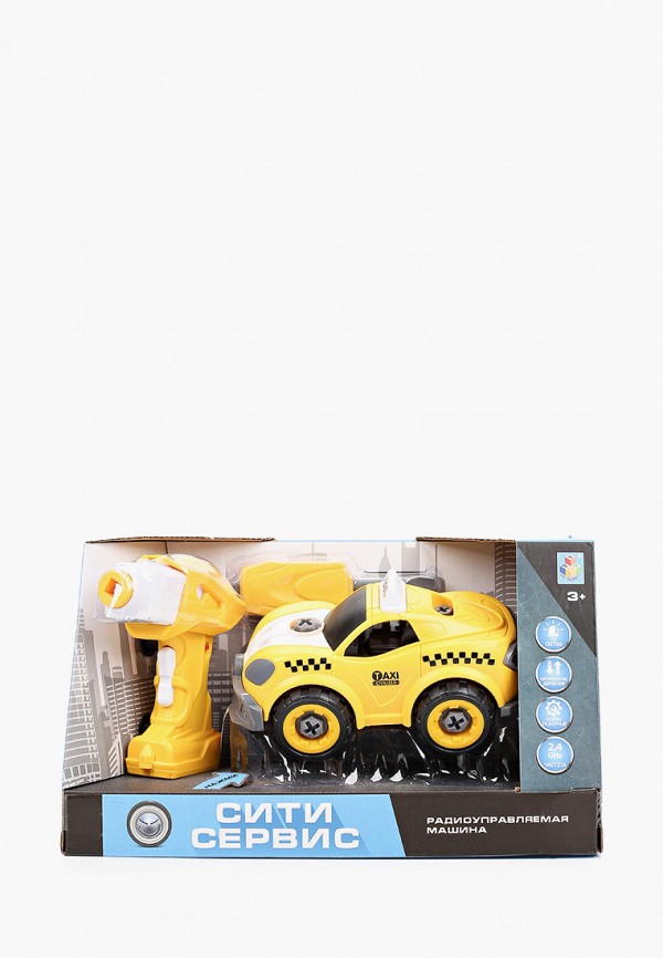 

Игрушка радиоуправляемая 1Toy, Желтый, 1toy Сити-сервис такси на р/у