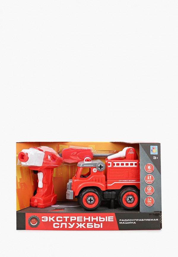

Игрушка радиоуправляемая 1Toy, Красный, 1toy Экстренные службы пожарн. грузовик на р/у