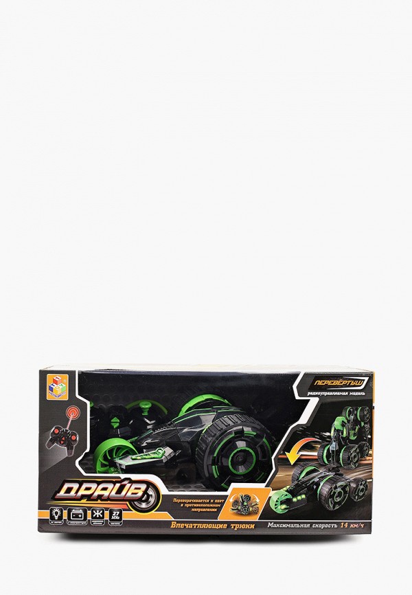 

Игрушка радиоуправляемая 1Toy, Зеленый, Драйв, трюковая машина-перевёртыш на р/у