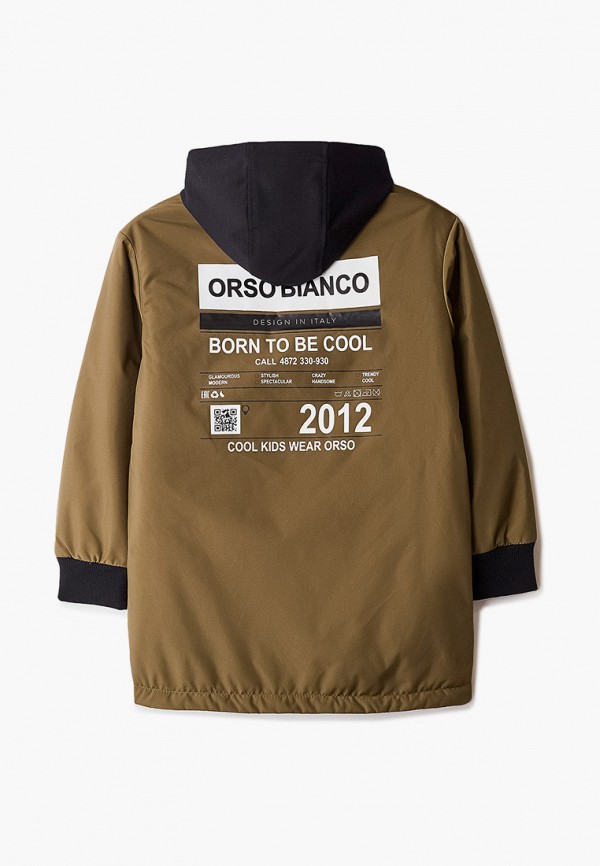 Куртка для мальчика утепленная Orso Bianco цвет хаки  Фото 2
