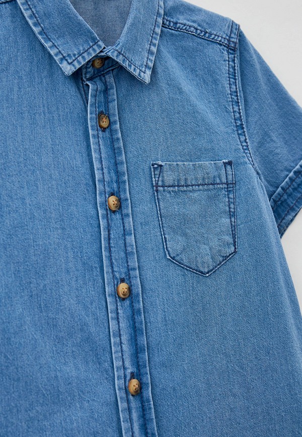 Рубашка для мальчика джинсовая DeFacto цвет голубой  Фото 3