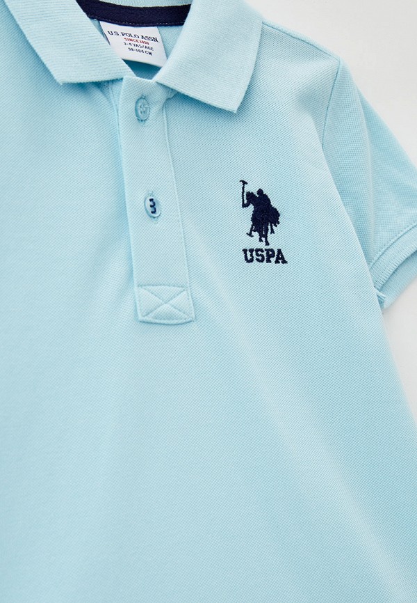 Поло для мальчика U.S. Polo Assn. цвет голубой  Фото 3