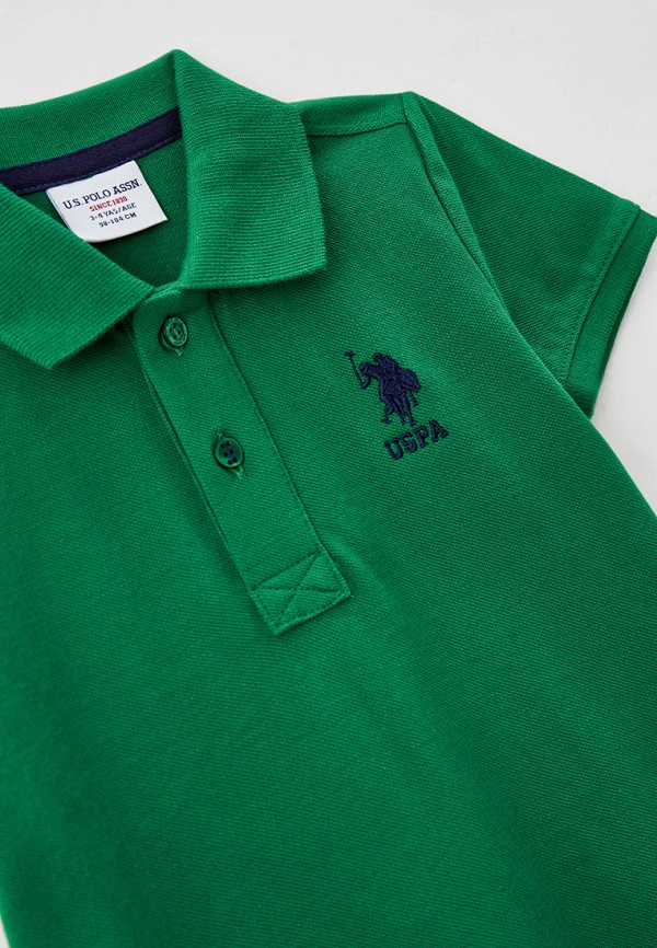 Поло для мальчика U.S. Polo Assn. цвет зеленый  Фото 3