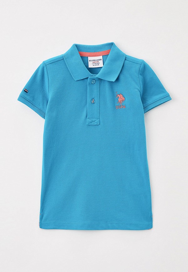 Поло для мальчика U.S. Polo Assn. цвет голубой 