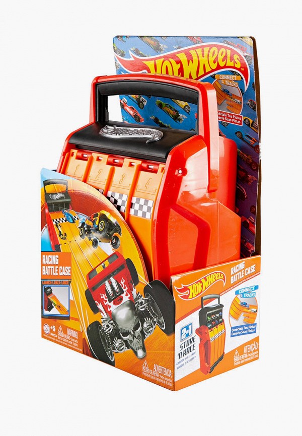 

Набор игровой Hot Wheels, Оранжевый, Портативный кейс-автотрек для хранения 20 машинок