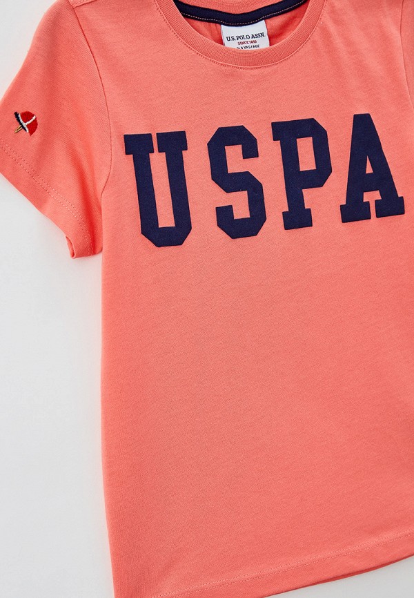 Футболка для мальчика U.S. Polo Assn. цвет коралловый  Фото 3