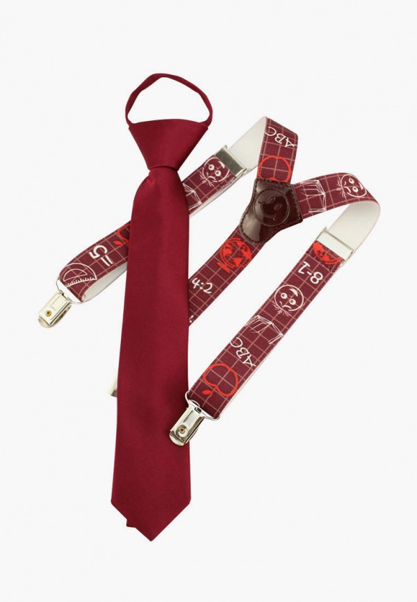Детский галстук и подтяжки Stilmark цвет бордовый 