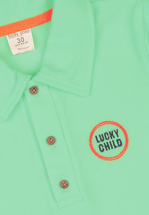 Поло для мальчика Lucky Child цвет зеленый  Фото 2