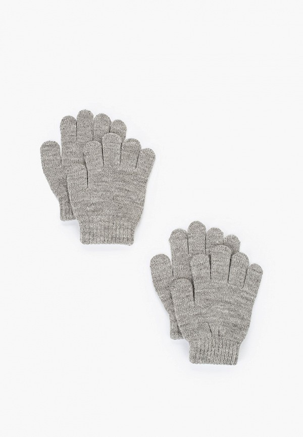 Детские перчатки 2 пары Sela цвет серый 