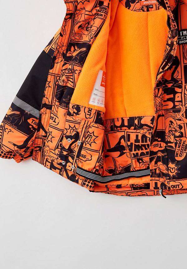 Куртка для мальчика горнолыжная PlayToday цвет оранжевый  Фото 4
