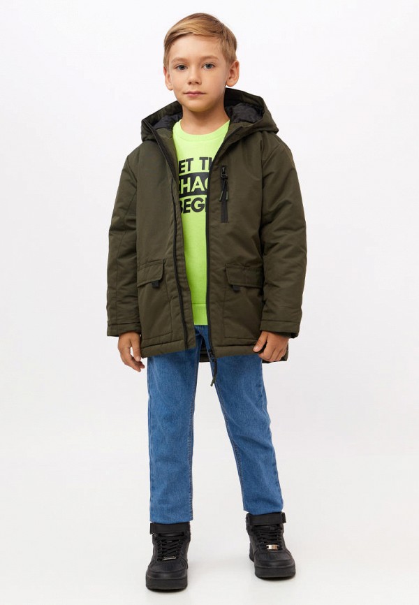 Куртка для мальчика утепленная Modis цвет хаки  Фото 3