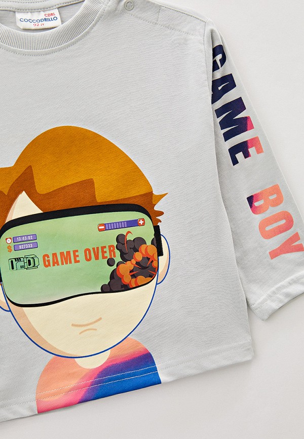 Лонгслив Coccodrillo серый, размер 104, фото 3