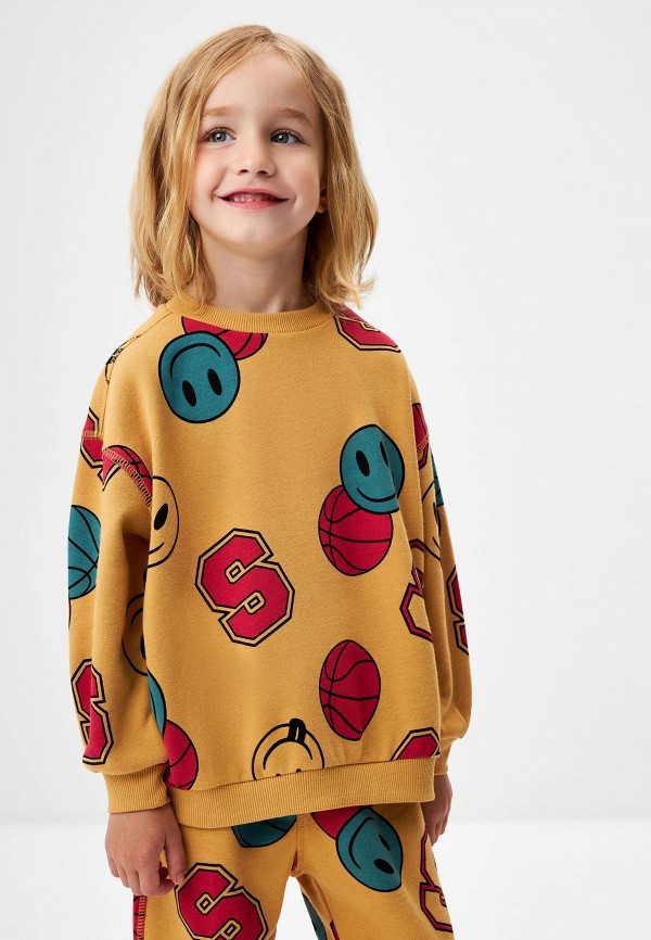 Свитшот Sela коричневый, размер 92, фото 4