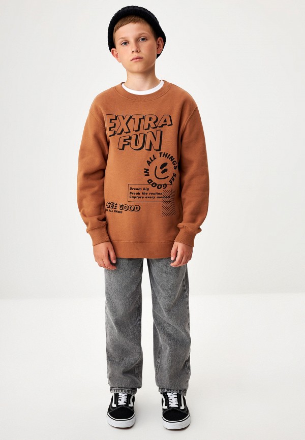 Свитшот Sela коричневый, размер 122, фото 5